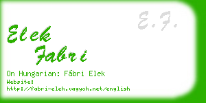 elek fabri business card